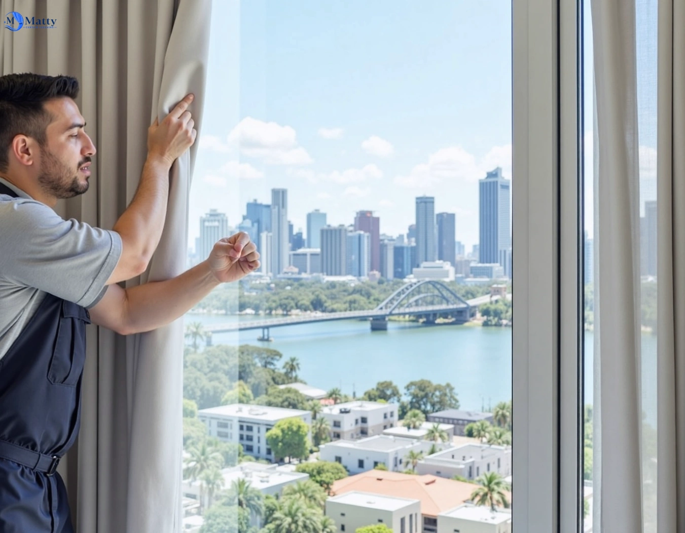 Professional curtain steam cleaning service catherine-field-nsw QLD by Matty Curtain Cleaning