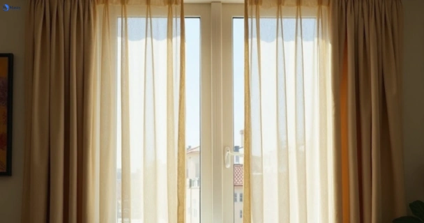 Dusty and dull curtains in catherine-field-nsw before steam cleaning